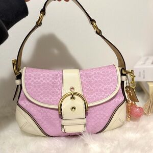 Pink and Cream Designer Shoulder Bag